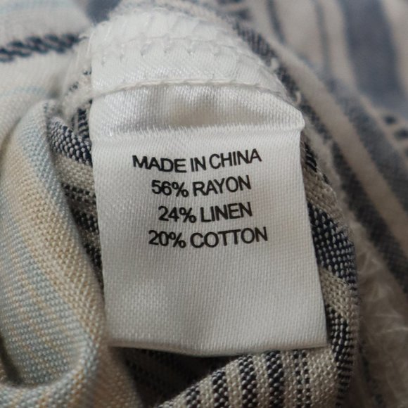 ANTRHO DREW Morgan Tie Front Striped Linen Dress S - Picture 4 of 6